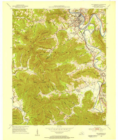 United States Geological Survey Williamsburg, KY (1952, 24000-Scale) digital map