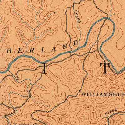 United States Geological Survey Williamsburg, KY-TN (1890, 125000-Scale) digital map