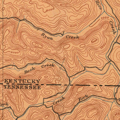 United States Geological Survey Williamsburg, KY-TN (1890, 125000-Scale) digital map