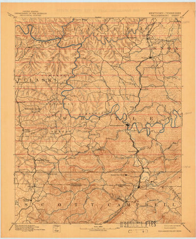 United States Geological Survey Williamsburg, KY-TN (1894, 125000-Scale) digital map