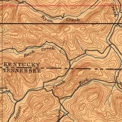 United States Geological Survey Williamsburg, KY-TN (1894, 125000-Scale) digital map