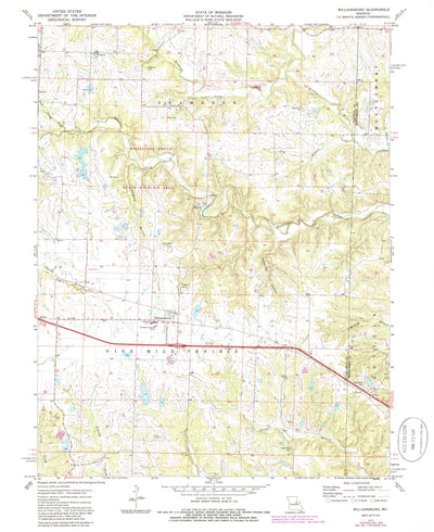 United States Geological Survey Williamsburg, MO (1973, 24000-Scale) digital map