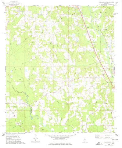 United States Geological Survey Williamsburg, MS (1974, 24000-Scale) digital map