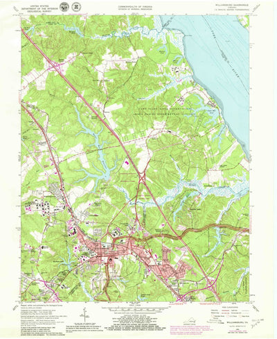 United States Geological Survey Williamsburg, VA (1965, 24000-Scale) digital map