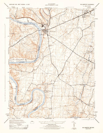 United States Geological Survey Williamsport, MD-WV (1944, 31680-Scale) digital map