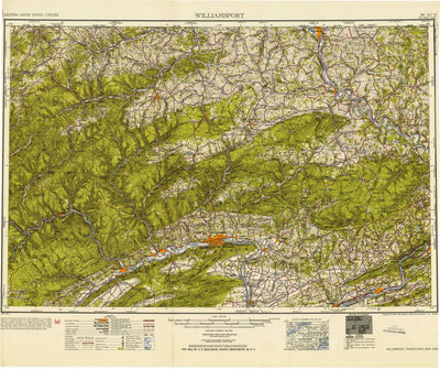 United States Geological Survey Williamsport, PA-NY (1954, 250000-Scale) digital map