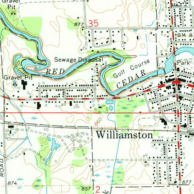 United States Geological Survey Williamston, MI (1970, 24000-Scale) digital map