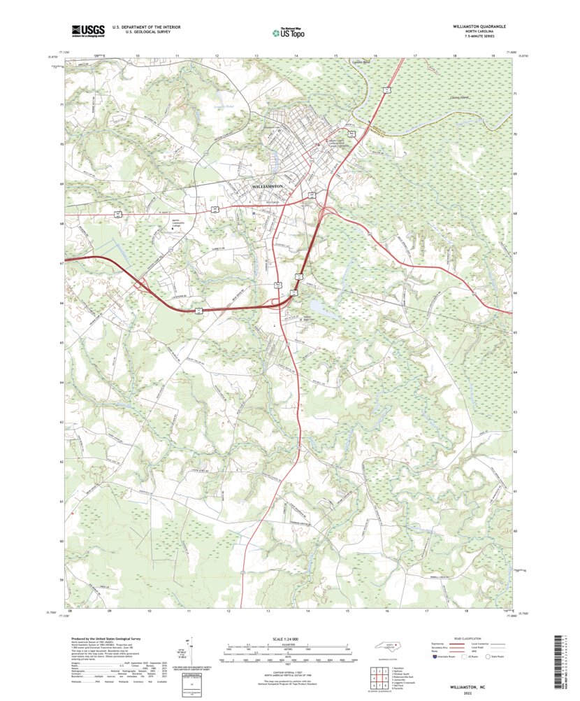 Williamston, NC (2022, 24000-Scale) Map by United States Geological ...