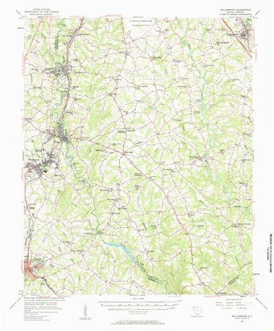 United States Geological Survey Williamston, SC (1957, 62500-Scale) digital map