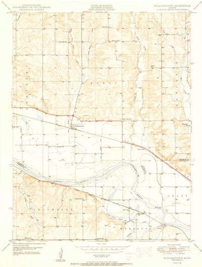 United States Geological Survey Williamstown, KS (1950, 24000-Scale) digital map