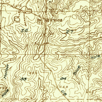 United States Geological Survey Williamsville, MO (1934, 48000-Scale) digital map