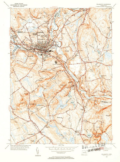 United States Geological Survey Willimantic, CT (1953, 31680-Scale) digital map