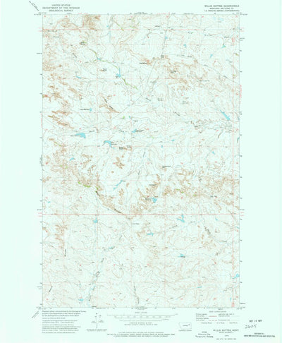 United States Geological Survey Willis Buttes, MT (1973, 24000-Scale) digital map