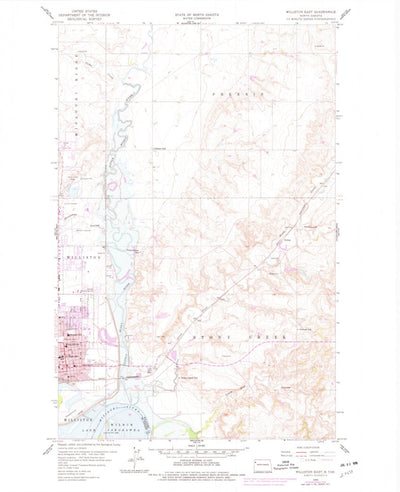 United States Geological Survey Williston East, ND (1959, 24000-Scale) digital map