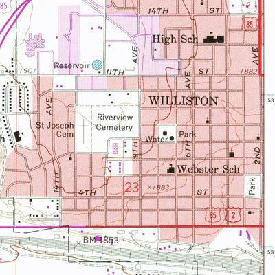 United States Geological Survey Williston West, ND (1959, 24000-Scale) digital map