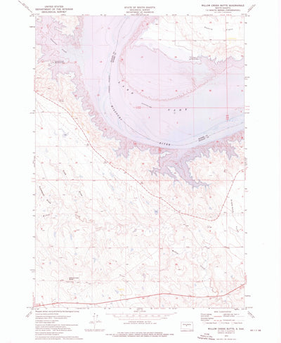 United States Geological Survey Willow Creek Butte, SD (1973, 24000-Scale) digital map