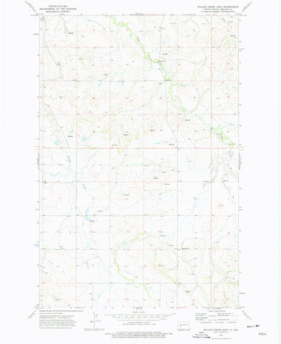United States Geological Survey Willow Creek East, ND (1973, 24000-Scale) digital map