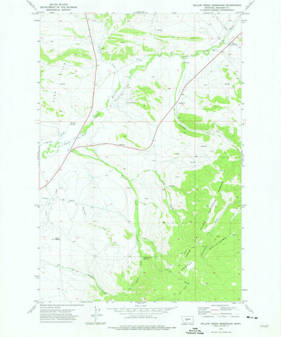 United States Geological Survey Willow Creek Reservoir, MT (1971, 24000-Scale) digital map