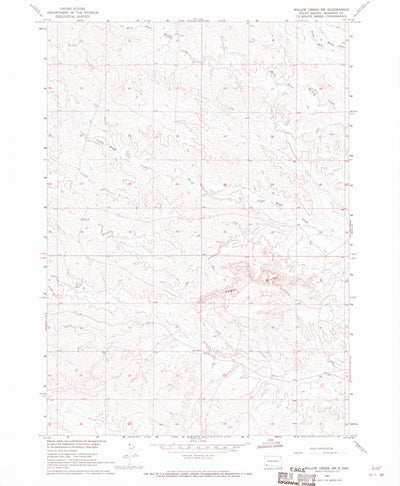 United States Geological Survey Willow Creek SW, SD (1967, 24000-Scale) digital map