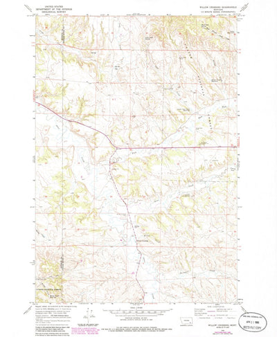 United States Geological Survey Willow Crossing, MT (1966, 24000-Scale) digital map