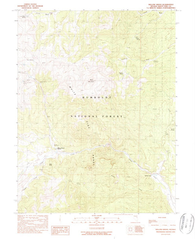 United States Geological Survey Willow Grove, NV (1990, 24000-Scale) digital map