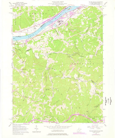 United States Geological Survey Willow Island, WV-OH (1957, 24000-Scale) digital map