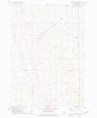 United States Geological Survey Willow Lake SW, SD (1973, 24000-Scale) digital map