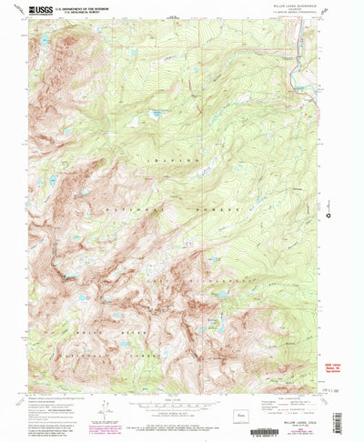 United States Geological Survey Willow Lakes, CO (1970, 24000-Scale) digital map