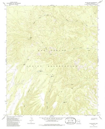 United States Geological Survey Willow Mountain, AZ (1967, 24000-Scale) digital map