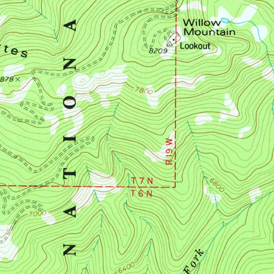 United States Geological Survey Willow Mountain, MT (1977, 24000-Scale) digital map