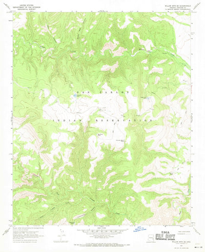 United States Geological Survey Willow Mountain SE, AZ (1967, 24000-Scale) digital map