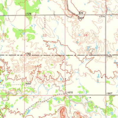 United States Geological Survey Willow, OK (1961, 62500-Scale) digital map