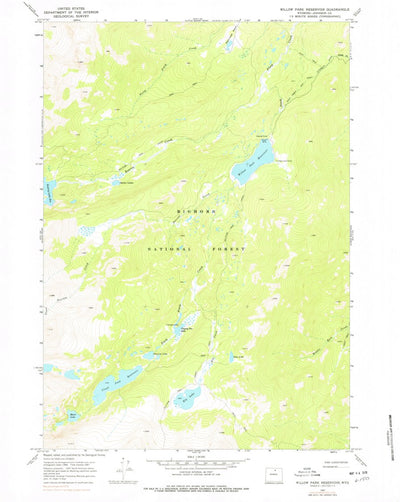 United States Geological Survey Willow Park Reservoir, WY (1967, 24000-Scale) digital map