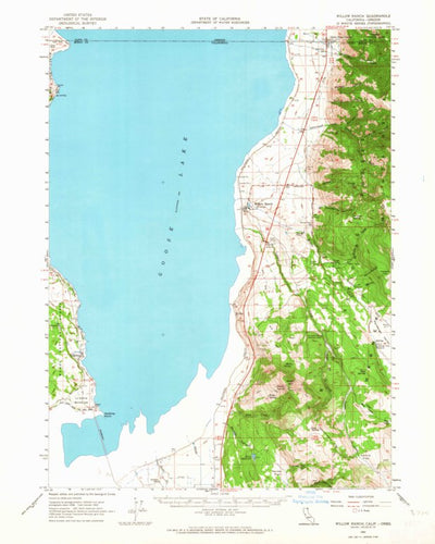 United States Geological Survey Willow Ranch, CA-OR (1962, 62500-Scale) digital map