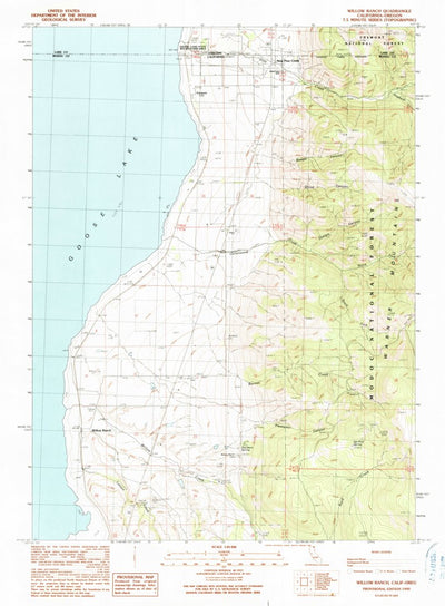 United States Geological Survey Willow Ranch, CA-OR (1990, 24000-Scale) digital map
