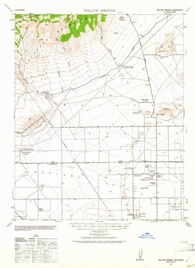 United States Geological Survey Willow Springs, CA (1943, 62500-Scale) digital map