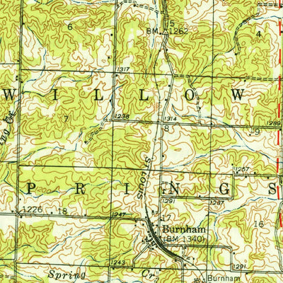 United States Geological Survey Willow Springs, MO (1948, 62500-Scale) digital map