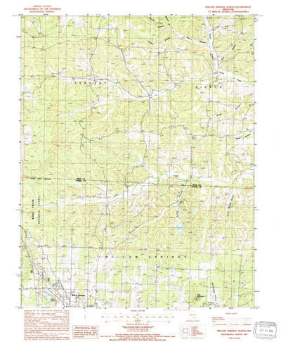 United States Geological Survey Willow Springs North, MO (1987, 24000-Scale) digital map