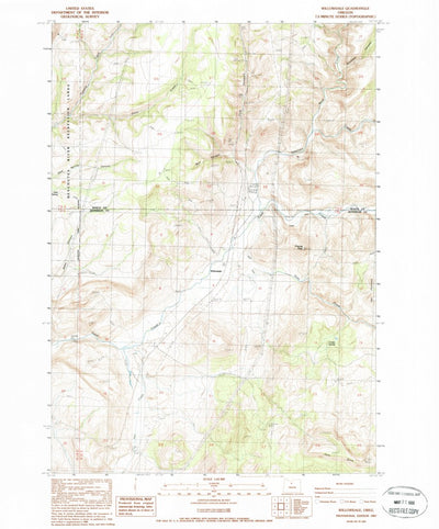 United States Geological Survey Willowcreek, OR (1987, 24000-Scale) digital map