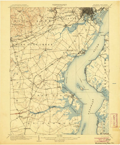 United States Geological Survey Wilmington, DE-NJ (1906, 62500-Scale) digital map