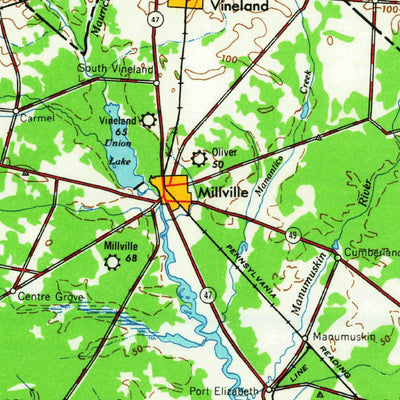 United States Geological Survey Wilmington, DE-NJ-PA-MD (1959, 250000-Scale) digital map