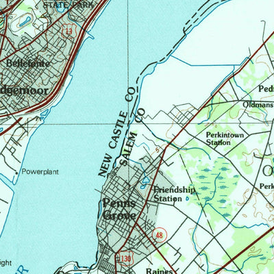 United States Geological Survey Wilmington, DE-NJ-PA-MD (1984, 100000-Scale) digital map