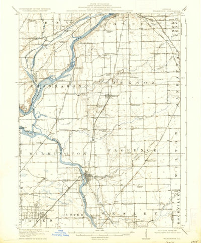 United States Geological Survey Wilmington, IL (1918, 62500-Scale) digital map