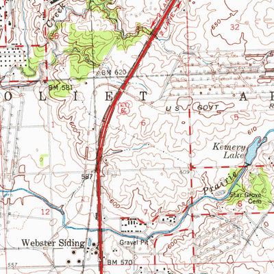 United States Geological Survey Wilmington, IL (1954, 62500-Scale) digital map