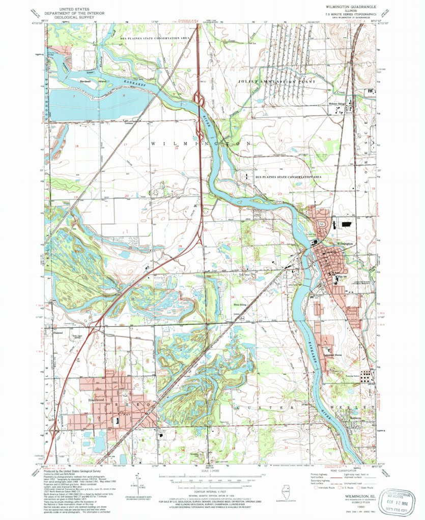 Wilmington, Il (1993, 24000-scale) Map By United States Geological 