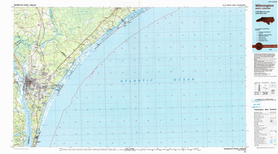United States Geological Survey Wilmington, NC (1990, 100000-Scale) digital map
