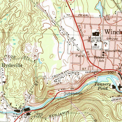 United States Geological Survey Winchendon, MA-NH (1971, 25000-Scale) digital map