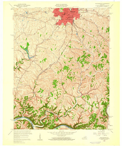 United States Geological Survey Winchester, KY (1959, 24000-Scale) digital map