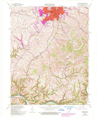 United States Geological Survey Winchester, KY (1965, 24000-Scale) digital map