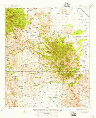 United States Geological Survey Winchester Mountains, AZ (1943, 62500-Scale) digital map